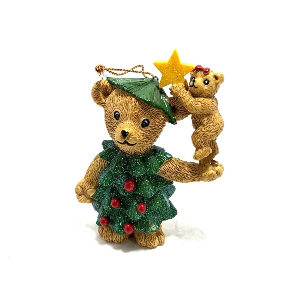 VTG Clair’s Christmas Ornament Tree Bear / Little Bear Holiday Star Decor 3.5”